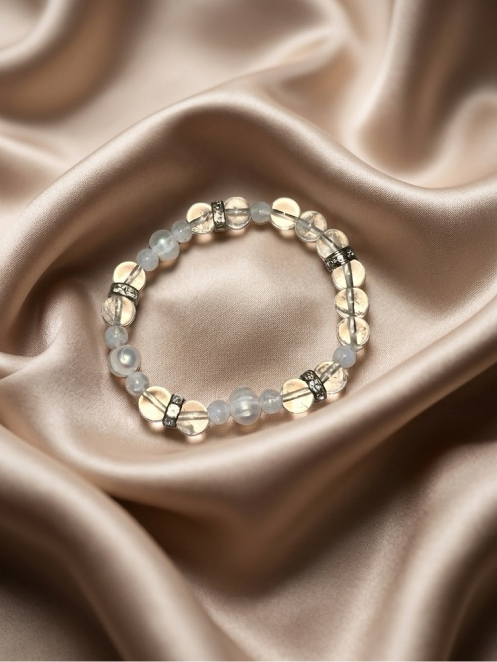 Elegant Clear cloudy Crystal Bead Bracelet